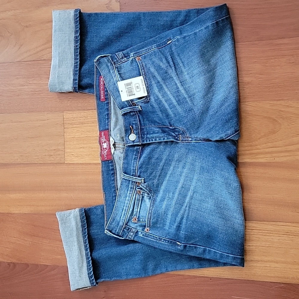 Lucky Brand Sweet Capri denim cuffed cropped jean - Picture 4 of 6